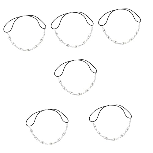 minkissy 4 Stück Stirnband Hochzeit Dekoration Kopfbedeckung für Frauen Juwelen für Haar Kopfschmuck für Vintage Kopfschmuck Braut Tiara Strass Kopf Kette Retro Haarkette Retro Kopfschmuck Perlen, von minkissy