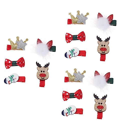 minkissy 15 Stück Kleinkind Weihnachten Kopfschmuck Weihnachten Haarschmuck Weihnachten Kinder Haarspangen Mädchen Weihnachten Haarspangen Weihnachten Bowknot Haarnadeln Weihnachten Socken Haustier von minkissy