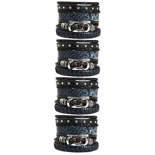 minkissy 16 Stk Armband Haarschmuck Haargummis Armreifen Für Damen Armbänder Für Frauen Einstellbar Gewebte Armbänder Männer Armbänder Männer Und Frauen Kunstleder Vierteiliges Set Mode von minkissy