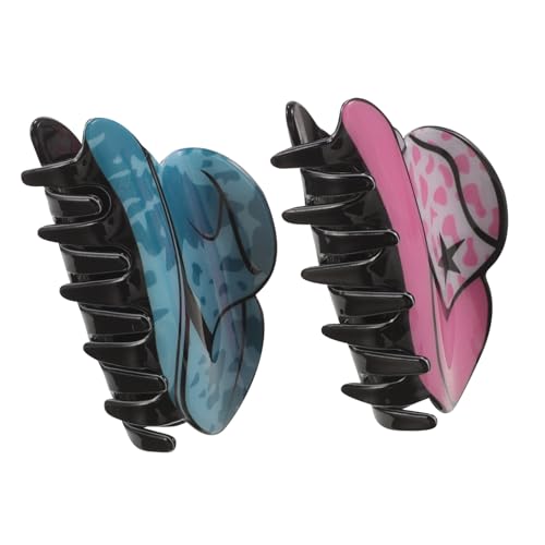 minkissy 2 Stk Pferdeschwanz-Clip-Kopfbedeckung Haarspange für Frauen Backenklammer Haar Klammern Tiara kleine Haarklammern kleine Krallenclips für dickes Haar Hut schmücken Stiefel Acryl von minkissy