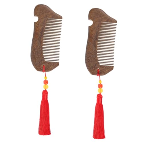 minkissy 2 Stk holzgeschnitzter Kamm Haarquaste tragbarer Haarkamm Kämme für Männer Stylingkamm für Männer Haarschmuck Haarkamm aus Holz Jahrgang hölzerner Kamm Massagekamm von minkissy