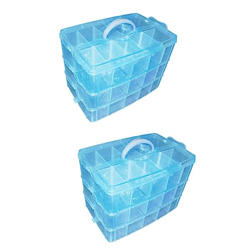 minkissy 2 Stück 30 Organizerbehälter Mit 30 Fächern Perlen-organizer-box Bastelbox Kunststoff Aufbewahrungsbox Für Washi-tape Bastel-aufbewahrungsbox Werkzeugkasten Abteil Kind von minkissy