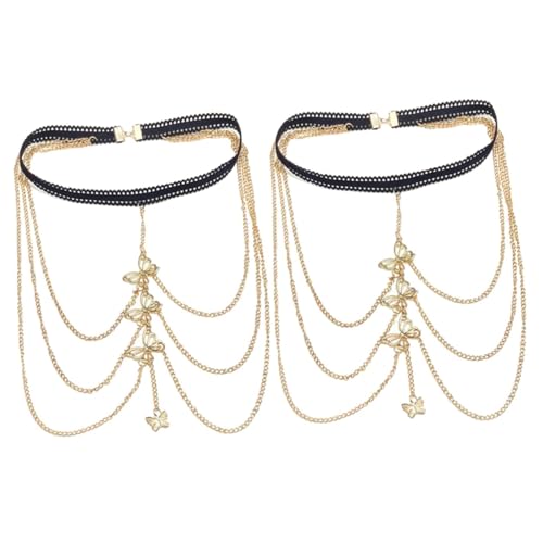 minkissy 2 Stück Beinkette Schmetterling Beinschmuck Für Frauen Geschichtet Strumpfband Mit Kette Gold Ketten Rave Zubehör Strand Oberschenkelkette Elastisch Legierung minkissy 2 Stück Beinkette Schmetterling Beinschmuck Für Frauen Geschichtet Strumpfband Mit Kette Gold Ketten Rave Zubehör Strand Oberschenkelkette Elastisch Legierung von minkissy