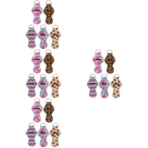minkissy 20 Stk Lippenstift-Etui Schlüsselanhänger Schutzhülle mit schickem Muster Essstäbchen für Kinder Schlüsselbund Armband Schlüsselanhänger Schlüsselabdeckung aus Neopren Wagen Halter von minkissy