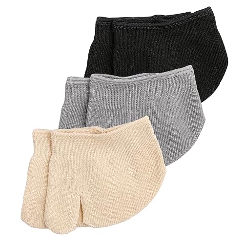 minkissy 3 Paare Rutschfeste Tabi-socken Damensocken Zehen-topper-innensocken Socken Mit Zehentrennung Tabi-socken Mit Geteilter Produkte Für Frauen Baumwolle High Heels Fräulein von minkissy