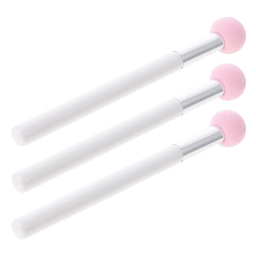 minkissy 3 Stück Kleine Pilzkopf-Velours-Puff-Make-Up-Dreieck-Puff-Kissen-Puff-Körperpuder-Lidschatten-Schwamm-Applikatoren Kosmetikpinsel Trockene Und Nasse Kosmetikpinsel Concealer von minkissy