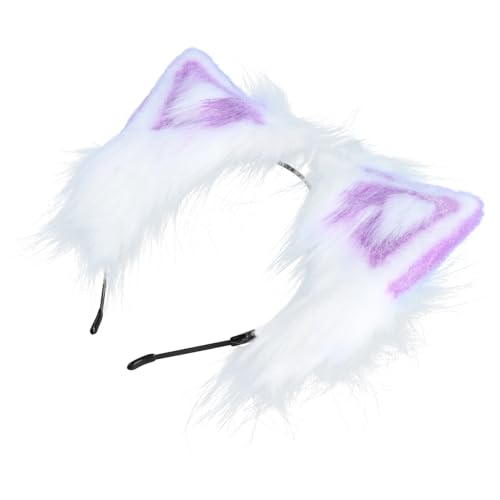 minkissy 3 Stk Stirnband Mit Tierohren Kuscheltier Ohrringe Plüschstoff Damen Violett Cosplay Katze Fuchs von minkissy