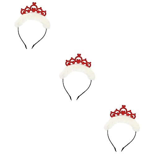 3 Stk Weihnachtsstirnband Kinder Haargummis Für Mädchen Geburtstag Tiara Stirnband Party-stirnband Flauschiger Kopfschmuck Für Kinder Prinzessin Haarband Schal Kleidung Stoff von minkissy