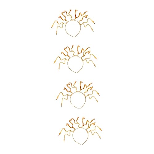 minkissy 4 Stück Halloween-stirnband Stirnband Mit Goldener Schlange Schlangenhaarschmuck Medusa Cosplay Haarschmuck Kopfbedeckung Der Ägyptischen Kobra Göttin Plastik Kleidung Lieferungen von minkissy