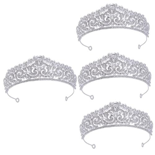 minkissy 4 Stück Krone Stirnband Tiara Prinzessin Kronen für kleine Mädchen Prinzessin Kostüm für Frauen Lila Stirnband Braut Kopfschmuck Hochzeit Dekor Braut Zubehör Klassische Zinklegierung von minkissy