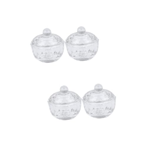 minkissy 4 Stück Lampenschirme für Tischlampen Schnapsglas mit Deckel flüssig Behälter mit Deckel Schüsseln Mini-Nagelbecher Nagel winzige Tasse gewidmet Container Platte Kristall Acryl von minkissy