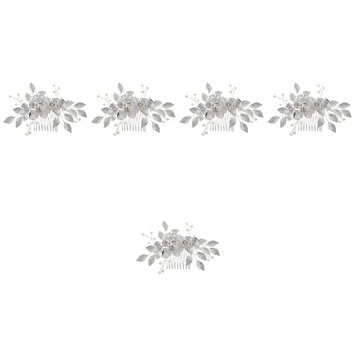 5 Stück Braut Hochzeit Tiara Haarspangen für Frauen Braut Kamm Clips Brautjungfern Haar Kamm Hochzeit Haarspangen Frauen Kopfschmuck Strass Haar up Hochzeitskleid Miss von minkissy