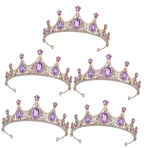 minkissy 5 Stück Krone Hochzeit Abschlussball Tiaras Braut Hochzeit Stirnband Haarschmuck Abschlussball Haarschmuck Kristall Strass Braut Haarschmuck Hochzeit Tiara Tiaras für Mädchen Braut Tiara von minkissy