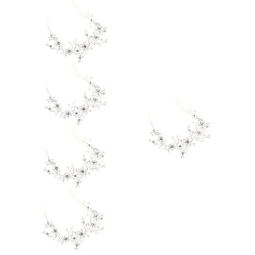 minkissy 5St Braut Stirnband Brautjungfer Haargummi modische Stirnbänder elastische Stirnbänder Brautkopfschmuck für die Hochzeit Perlenaccessoires für Damen Mädchen-Stirnband Perlen Tiara von minkissy