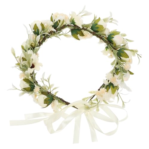 minkissy 5St Brautgirlande Brautjungfern Stirnband Teeparty-Accessoires für Frauen Haarbänder für Damen Blumengirlande Tiara Haargummis Rosenblütenkrone Blumenstirnbänder für Frauen Mädchen von minkissy