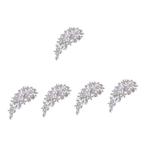 minkissy 5st Seitenkamm Haarkammklammern Weißes Stirnband Perlenstirnband Brautblatt Haar Haarschmuck Für Die Brautjungfer Diamant-haarspange Tiara Strass Haare Hoch Hochzeit Bankett von minkissy