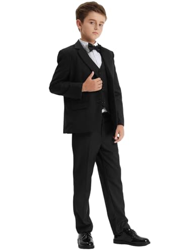mintgreen Kinderanzug Set Jungen, Kinder Hochzeits-Outfit Party Formell Hochzeitspage Abschlussball Weste & Jacke & Hose, Tiefschwarz, 152-158, Tag 12 mintgreen Kinderanzug Set Jungen, Kinder Hochzeits-Outfit Party Formell Hochzeitspage Abschlussball Weste & Jacke & Hose, Tiefschwarz, 152-158, Tag 12 von mintgreen