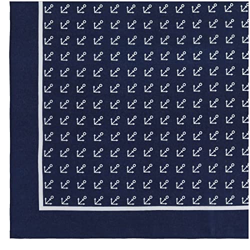 modAS Vierecktuch Bandana Kopftuch ca. 54x54 cm- Tuch in verschiedenen Designs und Farben aus Baumwolle in Blau mit Anker von modAS