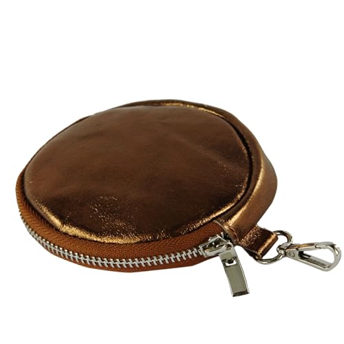 modamoda de - P10 - ital. Leder Geldbörse Mundschutztasche, Farbe:Bronze-Metallic von modamoda de