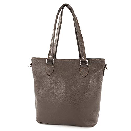 modamoda de - T215 - Italienische Ledertasche Shopper Large, Farbe:Dark Chocolate von modamoda de