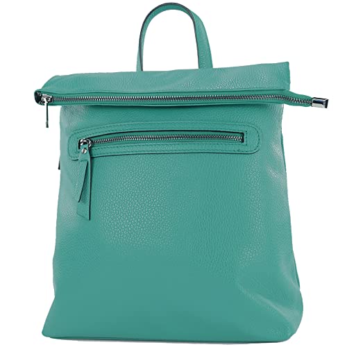 modamoda de - T235 - Damen Rucksack Tasche ital. Echtleder, Farbe:Petrol von modamoda de