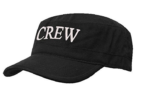 Kapitänsmütze Mütze Army Military Baseballmütze Cap Schiff Yacht Captain,First Mate,Crew,Cabin Boy,Pirate (Crew Black White) von Morefaz