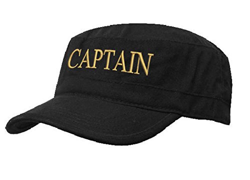 Kapitänsmütze Mütze Army Military Baseballmütze Cap Schiff Yacht Captain,First Mate,Crew,Cabin Boy,Pirate (Captain Black Gold) von Morefaz