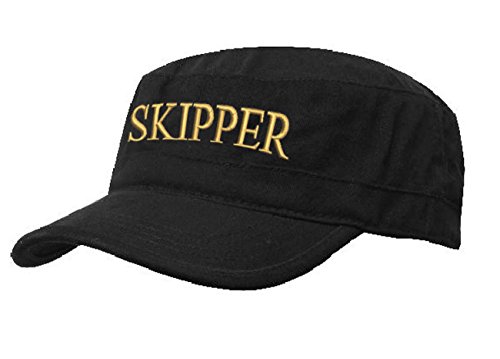 Kapitänsmütze Mütze Army Military Baseballmütze Cap Schiff Yacht Captain,First Mate,Crew,Cabin Boy,Pirate (Skipper Black Gold) von Morefaz