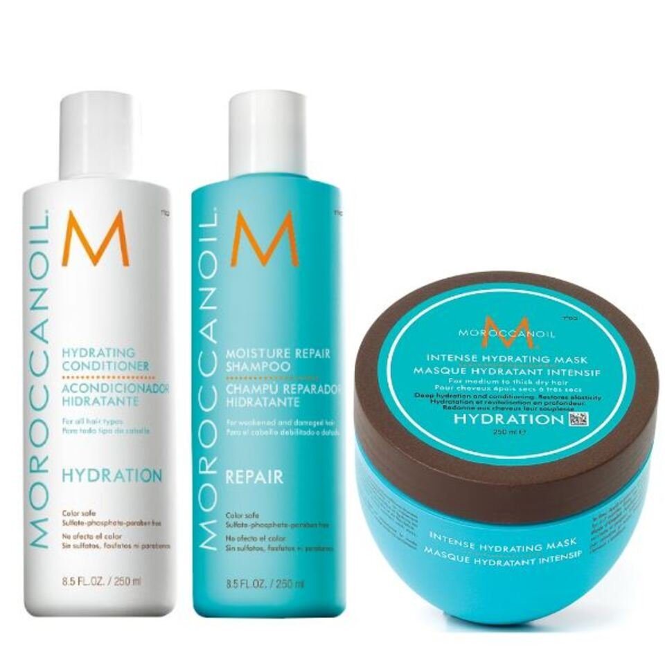 moroccanoil Haarpflege-Set Hydration Trio, Set, 3-tlg., Shampoo + Conditioner + Maske, Feuchtigkeitsspendend von moroccanoil