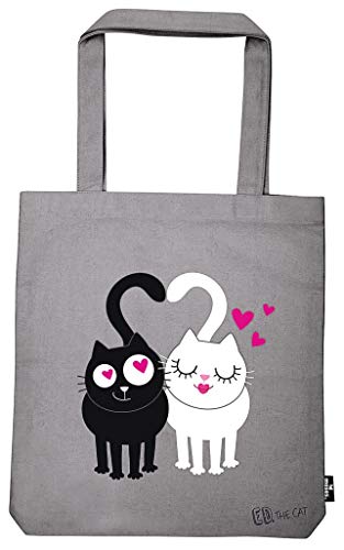 Moses Ed, the Cat Shopper Ed in Love | Tragetasche aus 100% Baumwolle | Stofftasche für Einkäufe, Büro oder Uni, 39 x 42 cm Moses Ed, the Cat Shopper Ed in Love | Tragetasche aus 100% Baumwolle | Stofftasche für Einkäufe, Büro oder Uni, 39 x 42 cm von moses
