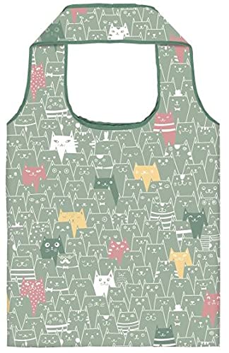 Moses Shopper ECO faltbar Katze 40 x 66 cm Polyester grün Moses Shopper ECO faltbar Katze 40 x 66 cm Polyester grün von moses