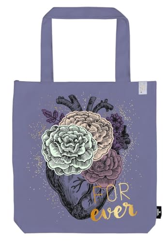 moses. Shopper Forever in Lila, Romantasy Tragetasche aus 100% Baumwolle, Große Büchertasche im New Adult Design, Anatomisches Herz moses. Shopper Forever in Lila, Romantasy Tragetasche aus 100% Baumwolle, Große Büchertasche im New Adult Design, Anatomisches Herz von moses