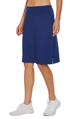 movvoche Damen 50,8 cm knielange Skorts Röcke bescheidener langer athletischer Golf Casual Tennisrock, navy, X-Groß movvoche Damen 50,8 cm knielange Skorts Röcke bescheidener langer athletischer Golf Casual Tennisrock, navy, X-Groß von movvoche