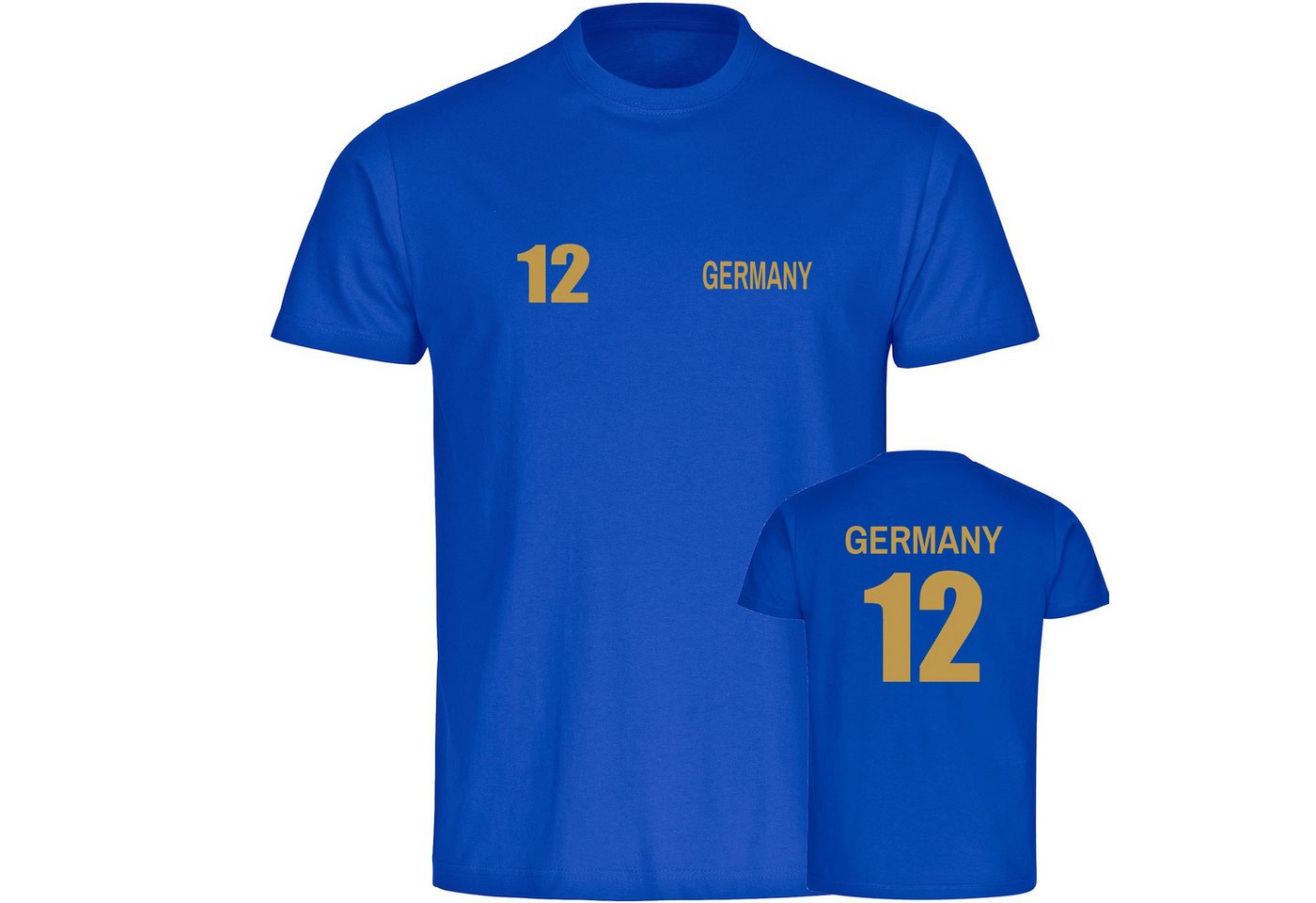 multifanshop T-Shirt Kinder Germany - Trikot 12 Gold - Boy Girl von multifanshop