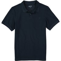 MUSTANG Herren Polo-Shirt blau Baumwoll-Piqué von mustang