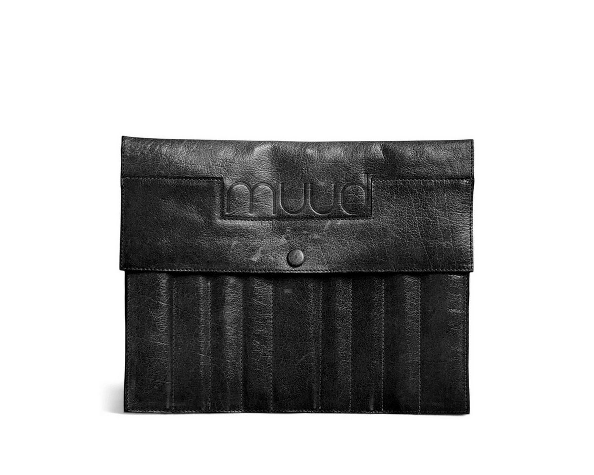 muud Handtasche Lederorganizer mit Knopf, groß Oslo XL Black von muud