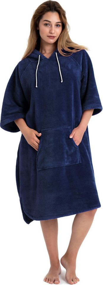 my home Badeponcho Lillou, Langform, Microfaser, Kapuze, weich und kuschelig, Unisex, für Damen und Herren, Surfponcho von my home