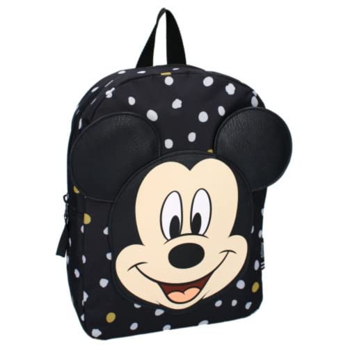 mybagstory Rucksack Mickey Mouse schwarz Disney Kinder Schule Kindergarten Kindergarten Kindergarten Schulranzen Jungen Größe 31 cm Verstellbare Träger - Geschenkidee, Schwarz von mybagstory