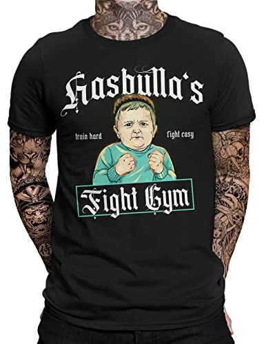 Hasbulla Fight Gym T-Shirt | Lustig | Fun | Spaß | Statement | MMA | Sprüche Herrentag Schwarz von mycultshirt