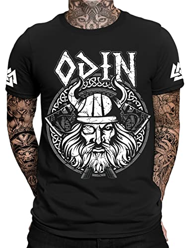 Odin Runen T-Shirt | Thor | Vikings Tshirt | Ragnar |See You in Valhalla | Walhalla | Wodan | Wikinger | Herren Männer T-Shirt 4XL von mycultshirt