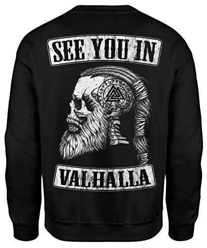 See You IN Valhalla Herren Sweatshirt | Thor | Vikings Shirt | Ragnar | Rising | Walhalla | Wodan | Wikinger | Valknut | Odin | Männer Pulli | Pullover Schwarz von mycultshirt