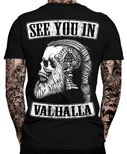 See You IN Valhalla T-Shirt | Thor | Vikings Tshirt | Ragnar | Valhalla Rising | Walhalla | Wodan | Wikinger | Valknut | Odin | Herren Männer T-Shirt 4XL von mycultshirt