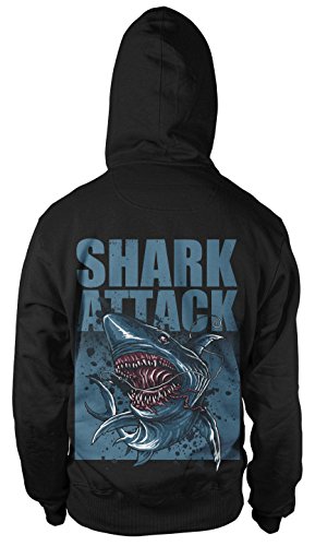 Shark Attack Kapuzen-Sweatshirt Hoodie Kapu Pullover Film Kult Sea Weisse Hai von mycultshirt