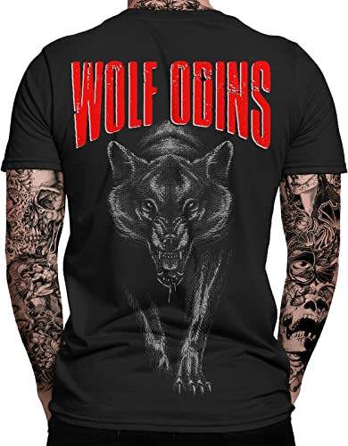 Wolf Odins T-Shirt | Thor | Vikings Tshirt | Ragnar | Valhalla Rising | Walhalla | Wodan | Wikinger | Odin | Herren Männer T-Shirt 5XL von mycultshirt