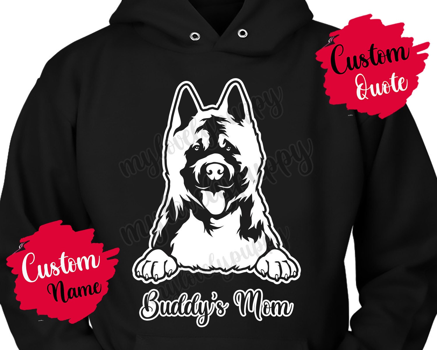 Personalisierte Akita Mama Papa Geschenke, American Mommy Daddy Hoodie, Mom, Damen Herren Geschenk, Inu Hoodie von mylovelypuppy