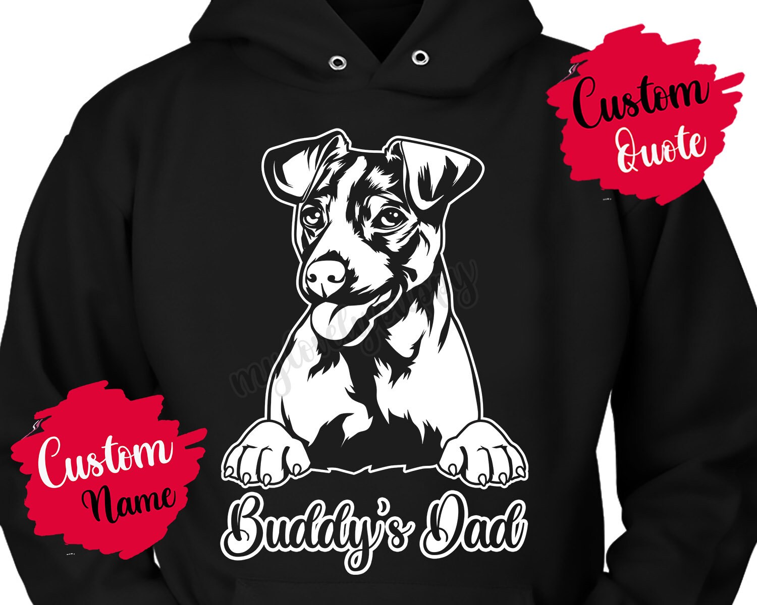 Personalisierte Jack Russell Terrier Hunde Mama Und Papa Hoodie, Frauen Männer Weihnachtsgeschenke, Daddy Hundebesitzer Geschenk von mylovelypuppy