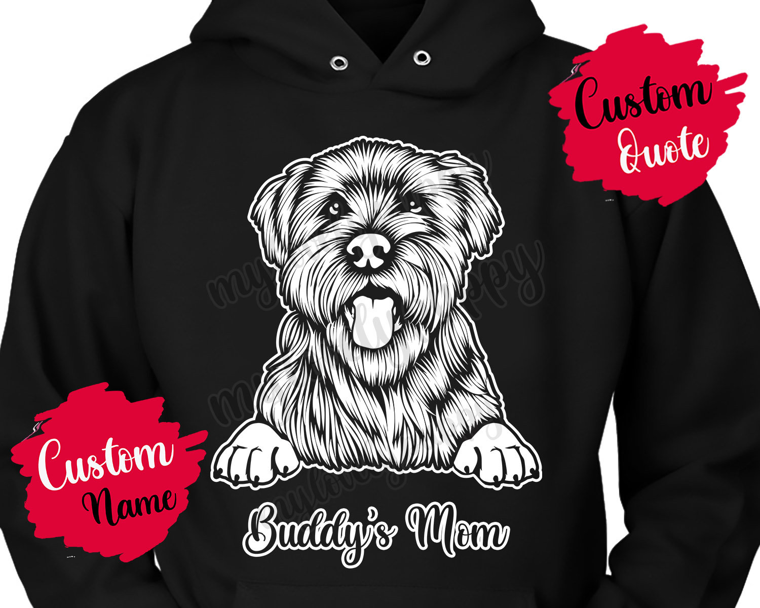 Personalisierter Wheaten Terrier Hund Mama Dad Hoodie, Damen Herren Geschenke, Weizenhund Daddy Weich Beschichtete Besitzer Geschenk von mylovelypuppy