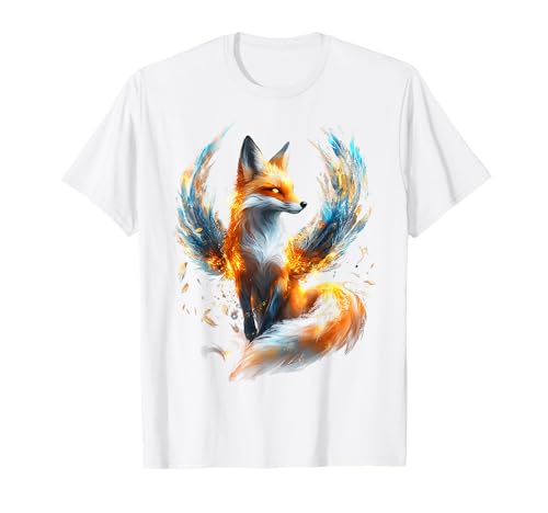 Fox Bird Fantasy Bunte Kunst Tierliebhaber Druck Motiv Fuchs T-Shirt Fox Bird Fantasy Bunte Kunst Tierliebhaber Druck Motiv Fuchs T-Shirt von @n!mal