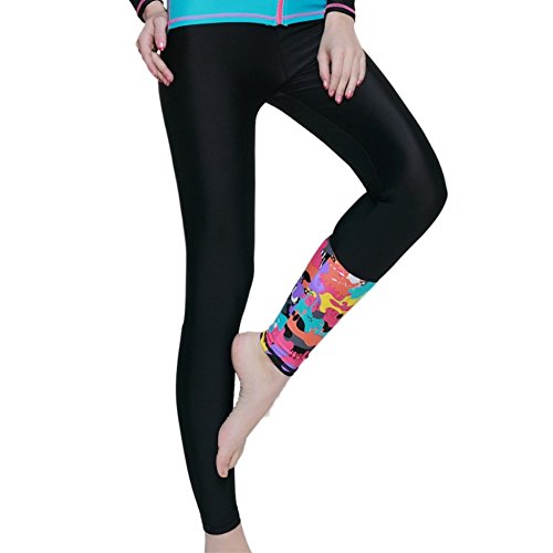 nadamuSun Badehose für Damen Mädchen Surfleggings Schwimmhose Badehose Elastische Leggings Yoga, Laufen Stretchhose (Black, XL) von nadamuSun