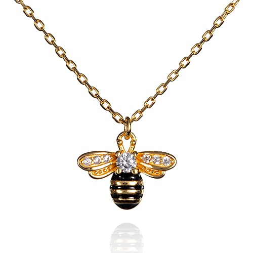 namana Gold Halskette mit Hummel-Anhänger für Damen, Gold Biene Halskette, Gold Kette mit Anhänger für Frauen und Teenager, Mädchen, Biene Geschenke für Frauen. Goldene Bienenkette fur Damen von namana